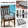 thumbnail image 3 of Outdoor Patio Cushion Covers 4 Pack Abstract Gray Black Stripes Patio Chair Cushion Covers with Ties and Zipper Watercolor Denim Waterproof Outdoor Seat Cushion Covers for Patio Furniture 20"x18", 3 of 9