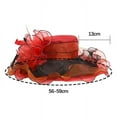 thumbnail image 3 of CAIXIA Fascinator Hat Women Flower Mesh Feathers Elegant Tea Party Church Hats Wide Brim Fascinator Hat Flower Bridal Shower Hat, 3 of 4