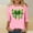Pink, variant on FDGIU ‌‌‌‌‌‌‌Women's St. Patrick's Day Graphic Tee - Short Sleeve Crew Neck Comfort Fit Shamrock Print