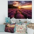 thumbnail image 3 of Designart Sunrise & Dramatic Clouds Over Lavender Field IV FLOAT FRAME WALL ART, 3 of 4