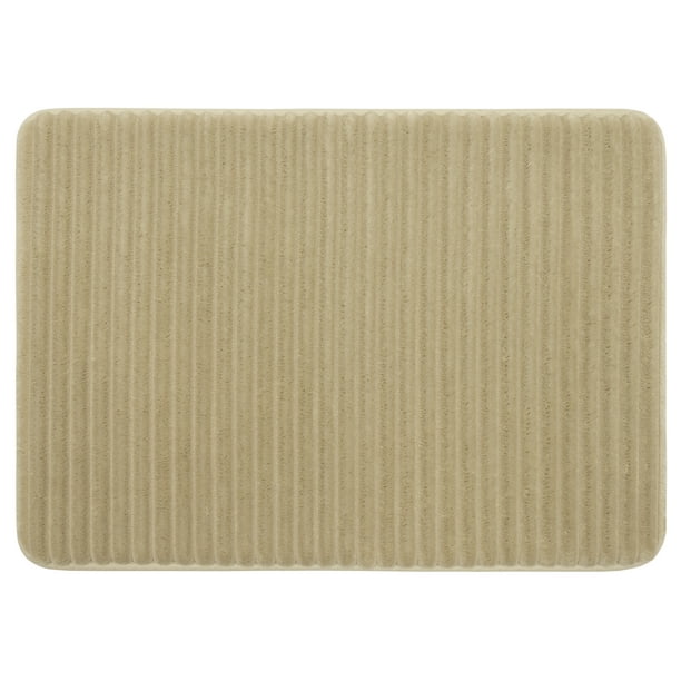 Mainstays Bath Rug Quick Dry Memory Foam, Papyrus Beige, 17" x 24