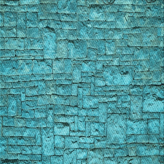 Ahgly Company Indoor Square Patterned Dark Cyan Green Area Rugs, 4' Square