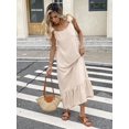 thumbnail image 5 of Apricot Womens Sleeveless Ruffle Hem Maxi Dress With Open Back And Tie Detail, 5 of 8