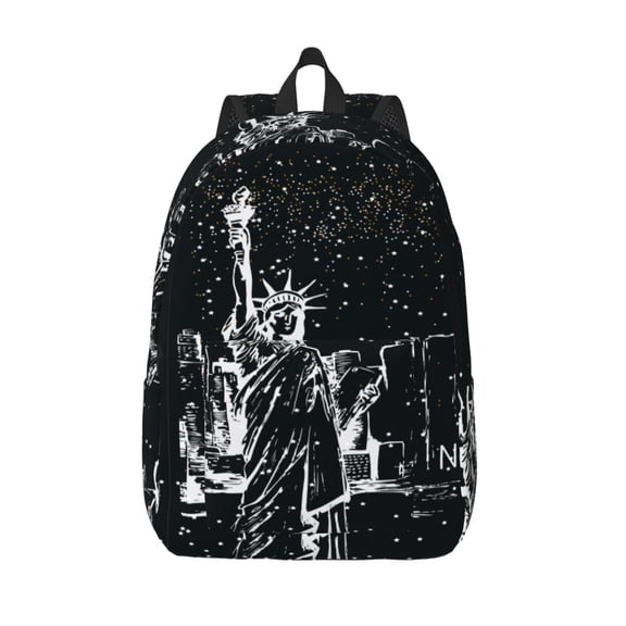 Hirioo New York City1 Canvas Backpack, Durable Travel Backpack with Multiple Compartments,Large Capacity, Backpack for School, Hiking, Work