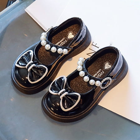 

Cathalem Girl 10 Fashion Spring Summer Children Casual Shoes Girls Dress Shoes Bowknot Pearl Hook Loop 4 Toddler Boots Black 5 Years