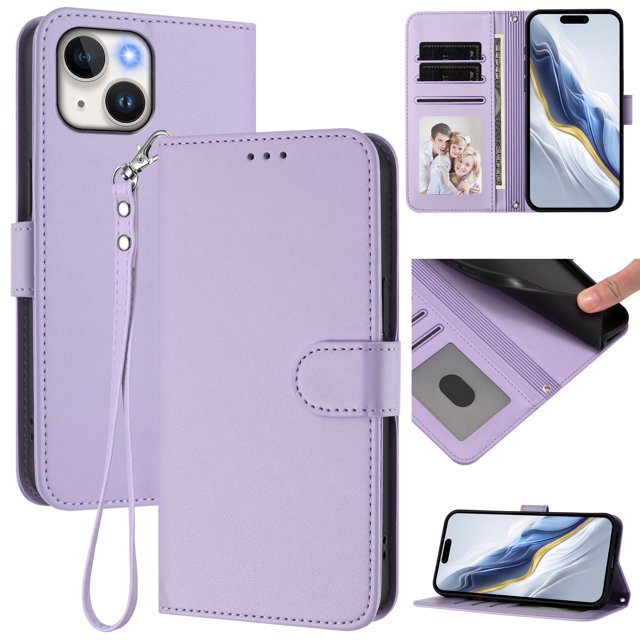 Funda Cartera GANGXUN para iPhone 13 Mini – Cierre Magnético, Protección RFID, Correa Desmontable, Compatible con Carga Inalámbrica