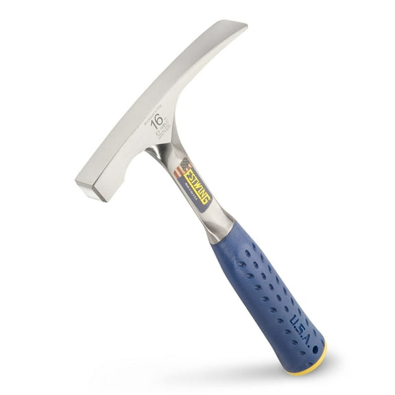 ESTWING Bricklayer's/Mason's Hammer - 16 oz Masonary Tool with Forged Steel Construction & Shock Reduction Grip - E3-16BLCS301