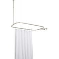 thumbnail image 6 of Utopia Alley Rustproof Wall Mounted Aluminum Hoop Shower Rod | Ceiling Support for Clawfoot Tub, 54 Inch Extra Large Size by 26 Inch, Stylish & Comfortable Bathroom Decor, Satin Nickel(64"L x 26"W), 6 of 17