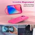 thumbnail image 3 of CASEFIV for iPhone 16e Case,with Magnetic Invisible Stand [Military Drop Protection] [Compatible with MagSafe] Shockproof Slim Translucent Anti-Slip,Rose Red, 3 of 8