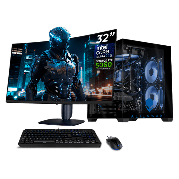 PC Gamer Completa Xtreme PC Gaming ALIENWARE NVIDIA GeForce RTX 5060 Intel Core Ultra 5 225F 32GB DDR5 SSD 1TB Monitor 32 180Hz Sistema Liquido WIFI gaming 1080p, estudios y multitarea