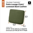 thumbnail image 5 of Classic Accessories Montlake FadeSafe Water-Resistant Patio Lounge Back Cushion, 21 x 22 x 4 inch, Heather Fern, 5 of 20