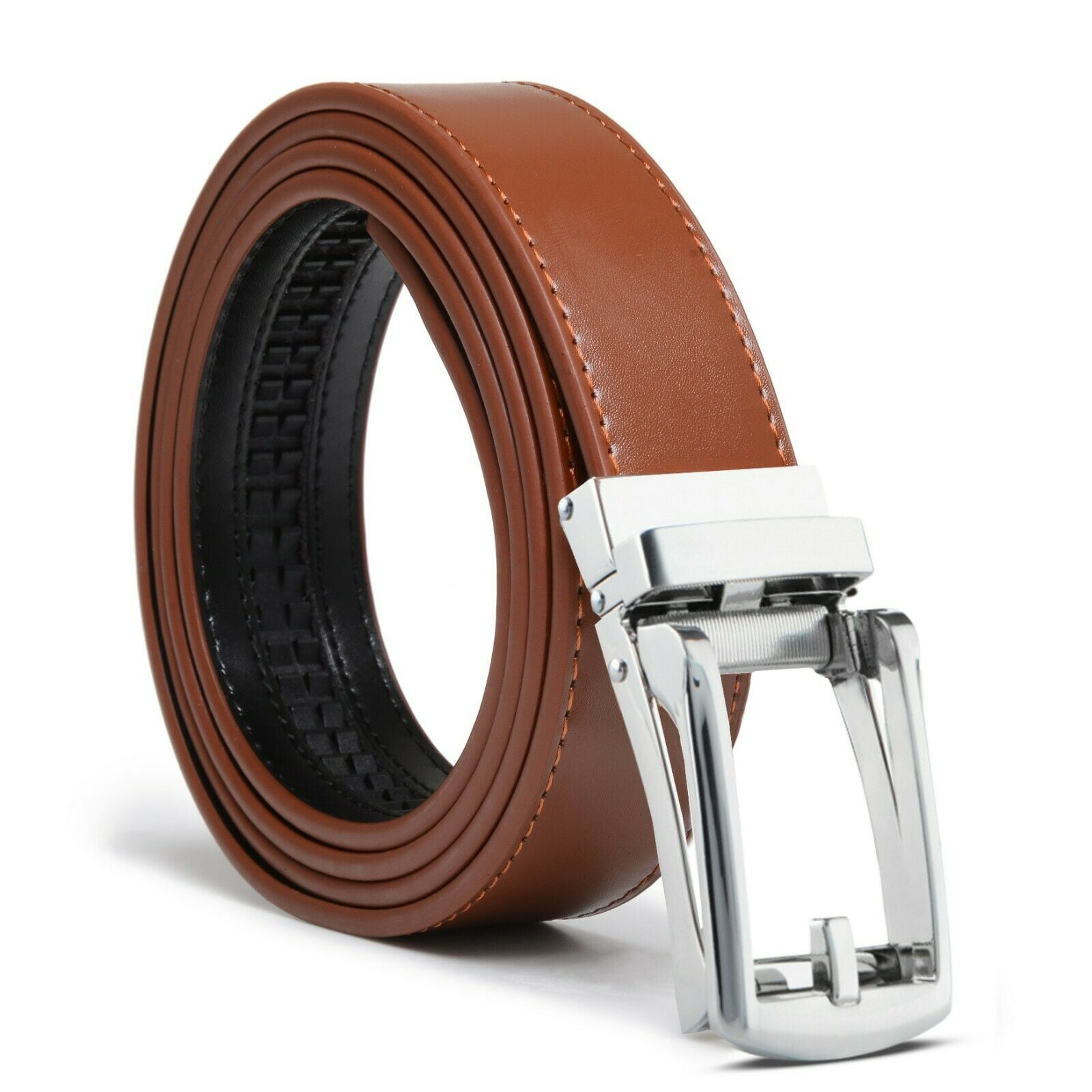 Mark Fred Genuine Belts for Men Ratchet Dress Cognac Belt Custom Fit ...