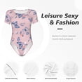 thumbnail image 6 of Uemuo Butterfly Pattern Women's One Piece Short Sleeve Swimsuit Rash Guard Surfing Modest Quick-drying Swimsuit Beach Essentials-XX-Large, 6 of 9