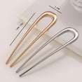 thumbnail image 5 of U-Shaped French Hairpin Hair Pin Prongs Updo Chignon Pins Large Metal Hairpins Sticks Hair Accessories For Women Girls Hair Styling, Gold + Silver +Black , 3 Pieces, 5 of 6