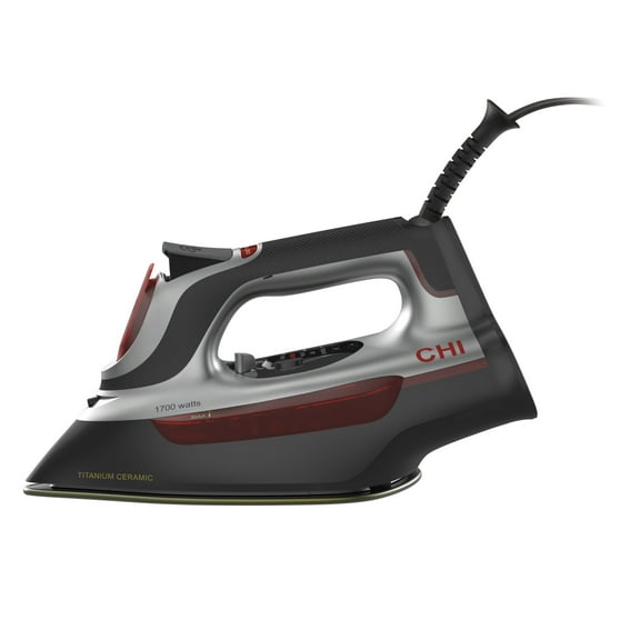 CHI Electronic Steam Iron with Titanium Infused Ceramic Soleplate, Adjustable Steam Lever, Professional Grade