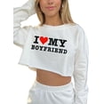 thumbnail image 2 of Arvbitana Women Fall Cropped Pullovers Letter Heart Print Sweatshirts Crew Neck Long Sleeve Casual Loose Tops, 2 of 7