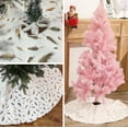 thumbnail image 2 of Tekcoo Christmas Tree Skirt White, 36 Inch Faux Fur Xmas Tree Skirt Christmas Decorations for Christmas Indoort Holiday Party Home Decor with Gold Feather, White, 2 of 7