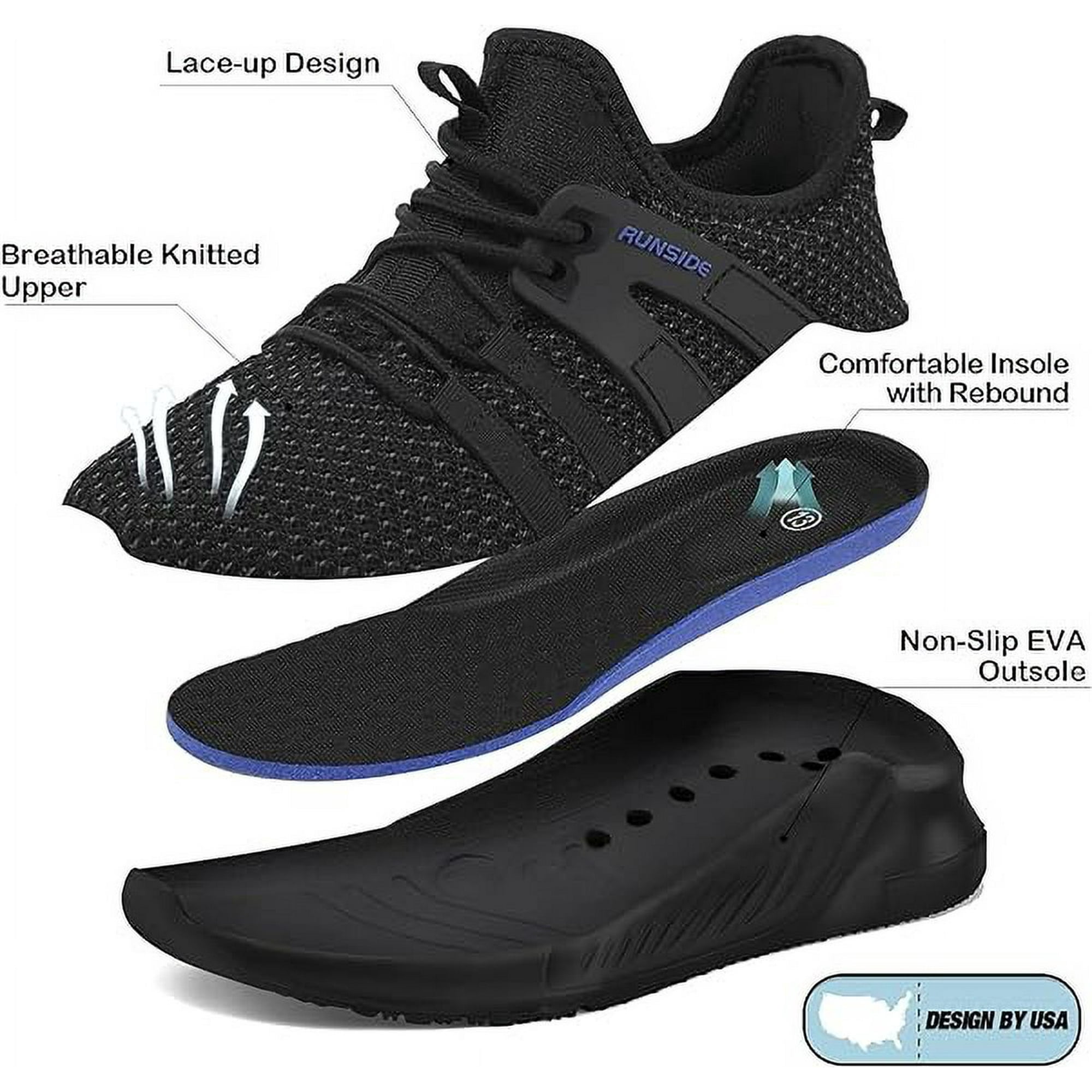 Kushyshoo Kids Sneakers Black Running Tennis Athletic Shoes for Boys Size 2 (Gig Kid)