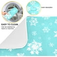 thumbnail image 2 of Winter Snowflake Turquoise Dish Drying Mat for Kitchen Countertop 16x18 Christmas Snow Aqua Xmas Small Drying Mat Reusable Quick Dry Dish Sink Mats Easy Clean Decorative Essentials, 2 of 7