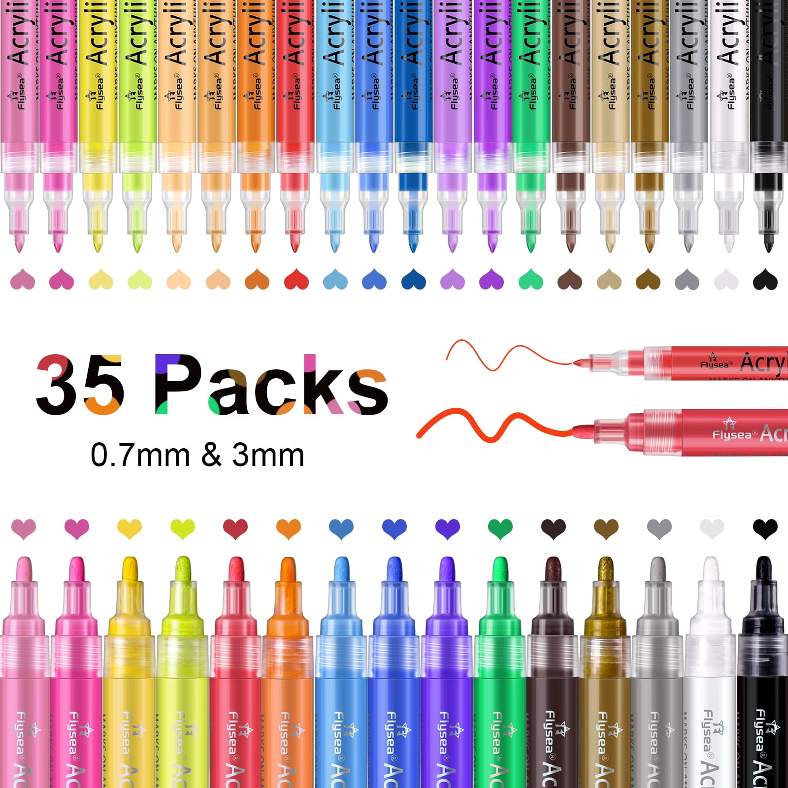 Premium Acrylic Paint Marker Pens Long Lasting Paint Pens with Extra Fine  and Medium Tip, Paint Art Markers Set for Rock, Wood - AliExpress
