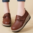 thumbnail image 6 of Brown Female Comfortable Wedge Shoes With Breathable Round Toe Solid Color For Leisure Wear, 6 of 9