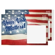 Your Vote Matters - Blank Patriotic Vintage American Flag Voting Post Cards for USA 2020 Election Campaign | No Envelopes Needed | Flip Side Is Blank for Message| 4 x 6 | Bulk Set of 100 Cards