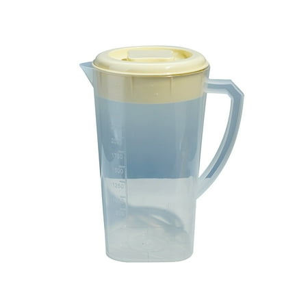 

uyhgjm Plastic Pitcher With Lid Carafes Mix Drinks Water Jug For Hot/Cold Lemonade Juice Beverage Jar Ice Tea Kettle (81oz White)