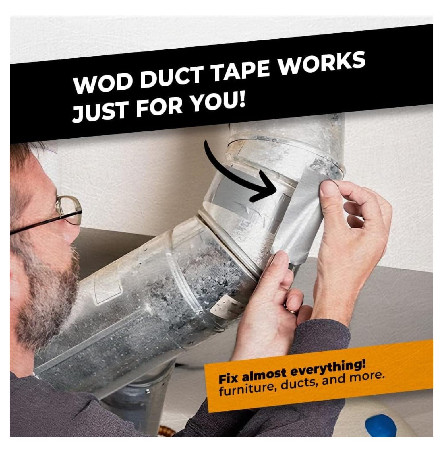 WOD DTC10 Advanced Strength Industrial Grade Olive Drab Duct Tape, 6 inch x 60 ft. Waterproof, UV Resistant For & Home Improvement