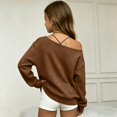 thumbnail image 4 of Girls Ribbed off Shoulder Sweatshirts Oversized Trendy Solid Sweater Kids, 4 of 5