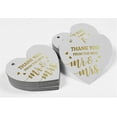 thumbnail image 4 of Inkdotpot 100 Pack Thank You From The New Wedding Favor Paper Tag Craft Real Gold Foil Hang Tag, 4 of 6