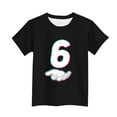 thumbnail image 4 of Blusas y camisas de manga corta con cuello redondo para niños Camiseta estampada de manga corta Cuello redondo Manga corta Casual Versátil Para niñas Niños Top de poliéster, 4 of 4