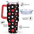 thumbnail image 3 of 40oz Classic Dot Aesthetic Design Stainless Steel Flip Straw Tumbler Spill Proof Travel Cup Double Wall Vacuum Insulated Coffee Mug with Top Handle, 3 of 6