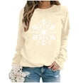 thumbnail image 2 of WEAIXIMIUNG Robe Sweat-Shirt pour Femmes Manches Courtes Mode Automne/hiver Décontracté Imprimé de Noël Ample Manches Longues Col Rond Hoodie Sans Capuche Sweat-Shirt, 2 of 4
