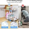 thumbnail image 4 of Under Sink Organizer, 2 Pack 2 Tier Pull Out Under Cabinet Organizer Shelf with Pad for Framed Cabinets, Metal Slide Out Under Sink Storage, Mesh Sliding Drawers for Kitchen Bathroom Laundry, White, 4 of 9