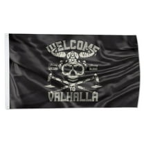 Yanbooch Welcome to Valhalla Viking Flag banner with Grommets Man cave Decor 3x5Feet