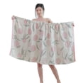 thumbnail image 1 of Bata de baño hasta la rodilla con cierre ajustable para mujer, 1 of 5