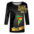 thumbnail image 5 of Tbopshirt Black History Summer Tops for Women,Plus Size 3/4 Sleeve Graphic T-Shirt,Fashion Casual Round Neck Printing Blouse,S-5XL, 5 of 5