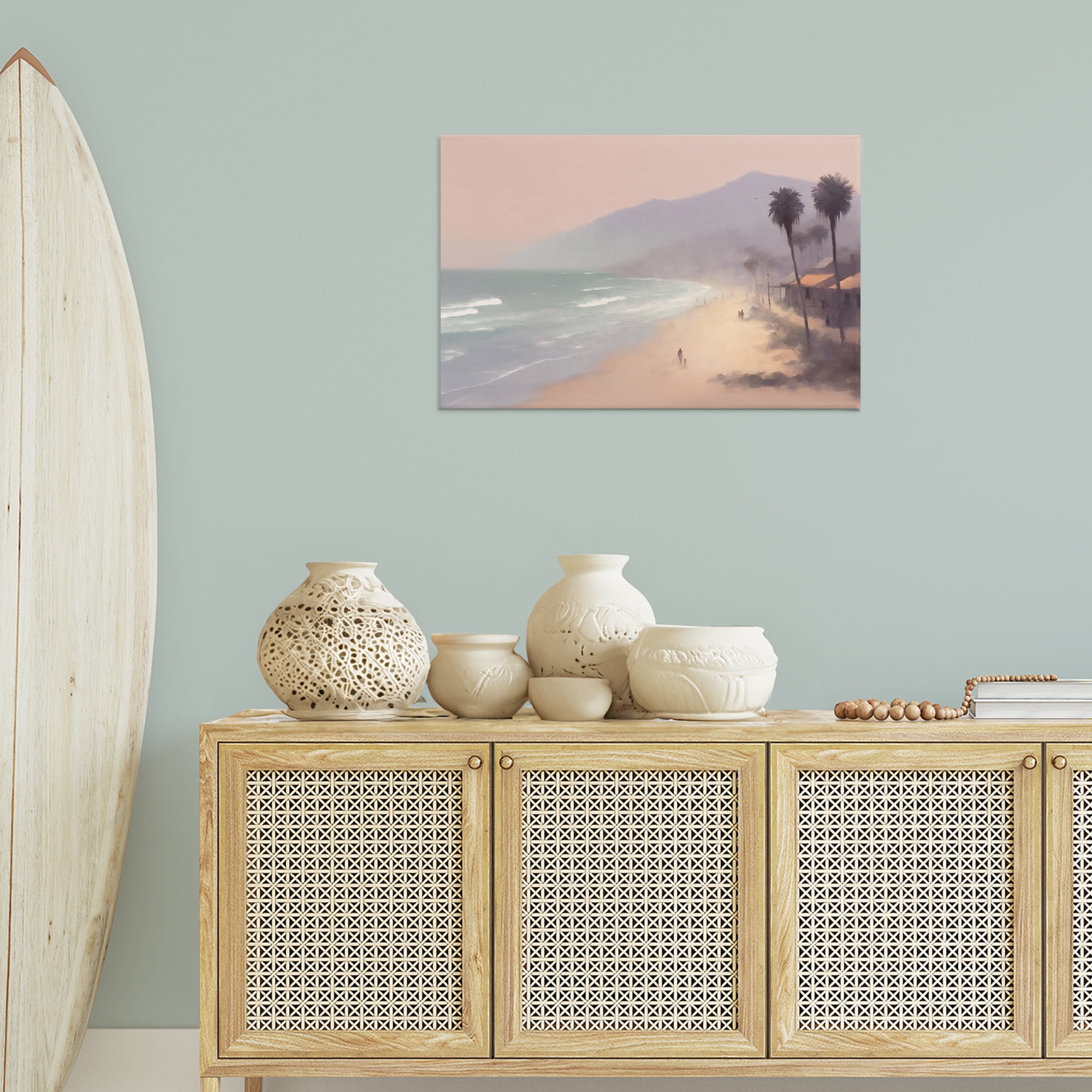 Stupell Industries Beachside Cabins View Landscape & Nature Painting Wrapped Canvas Art Print Wall Art, 30 x 20