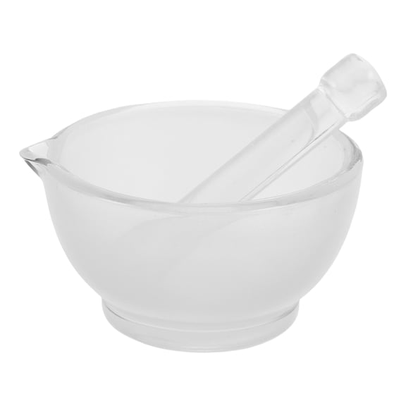 HEMOTON Glass Mortar and Pestle Set - Polished Kitchen Bowl for Lab, , Herb, Spice, and Food Mixing