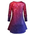 thumbnail image 2 of Rosegal Plus Size Christmas Snowflake Ombre Lace Insert Tunic Tee Red L, 2 of 4