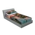 thumbnail image 2 of Ambesonne Nature Fitted Sheet & Pillow Sham Set, Sunrise River Nautical, Twinxl, Purple Green, 2 of 2