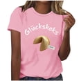 thumbnail image 2 of BRGZLK Women's Short Sleeve Casual Fashion Printed Summer Beach Short Sleeved Round Neck T-Shirt Top, 2 of 4