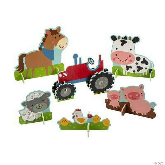 Farm Party Centerpieces, Birthday, Party Decor, 6 Pieces