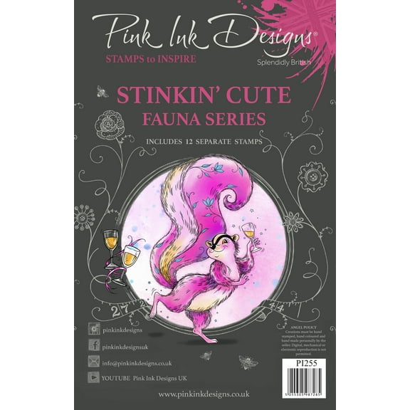 Pink Ink Designs 6"X8" Clear Stamp Set-Stinkin' Cute