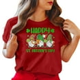 thumbnail image 3 of Fesfesfes Womens Tshirt Round Neck Saint Patrick's Four Leaf Print Short Sleeved Casual Loose Top Short Sleeved Short Sleeved Round Neck Top/shirt T Shirts for Women L(US:8), 3 of 5