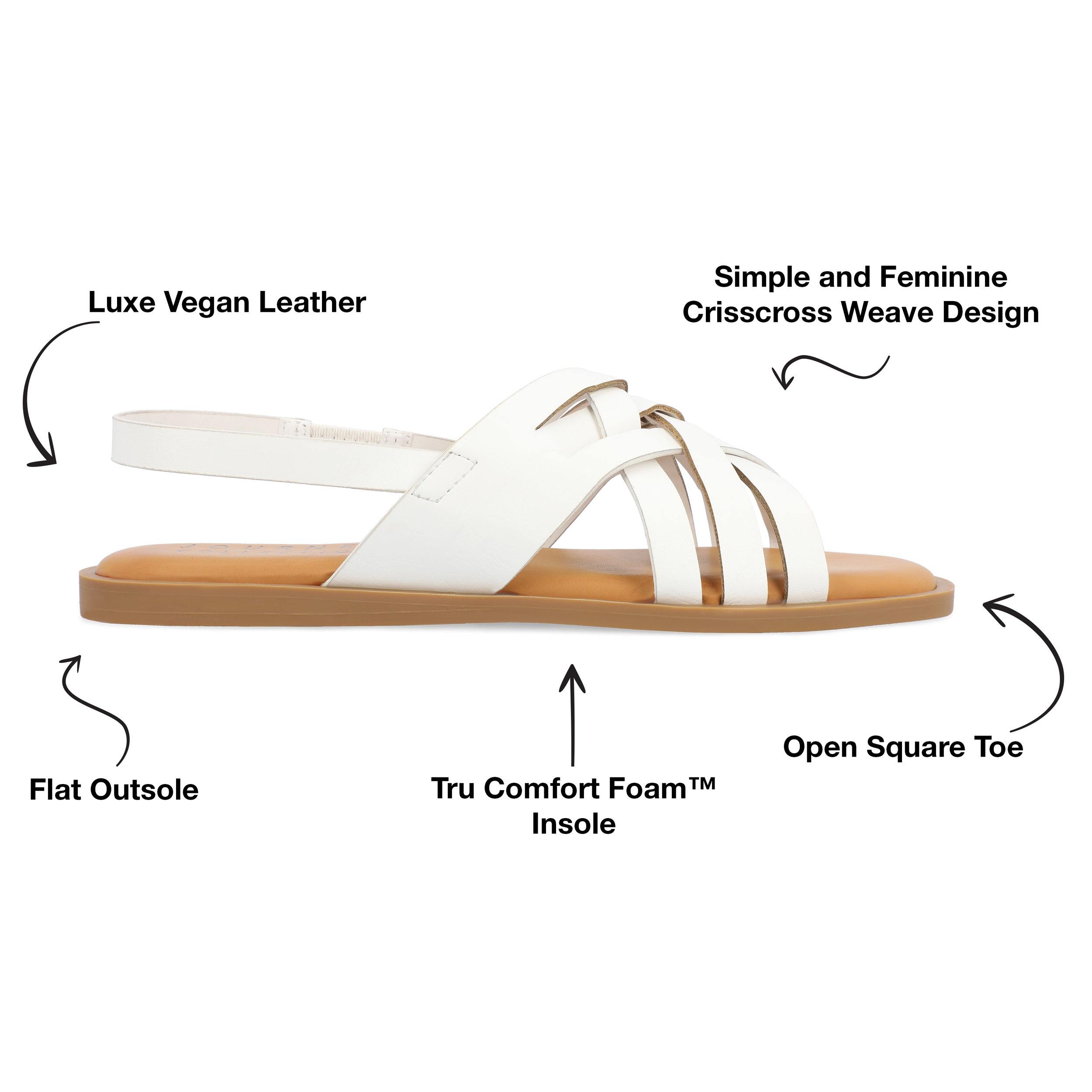 Journee Collection Womens Merrin Tru Comfort Foam Sling Back Flat Sandal