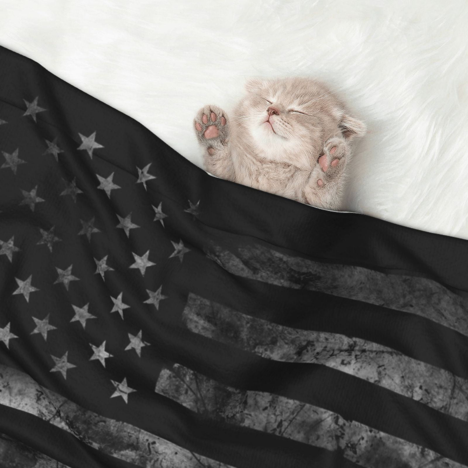 America Us Flag Retro Dog Blanket Soft Warm Flannel Cat Blanket Great Pet Throw for Cats Puppy Small Medium Large Dog