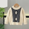 thumbnail image 4 of hengsof Children'S Diamond Pattern Preppy Sweater, Knitted Pullover Long Sleeve Classic Warm Top, Soft Color Block Knitted Top, 4 of 7