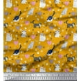 thumbnail image 1 of Soimoi Rayon Fabric Heart,Footprint & Cat Animal Print Fabric by Yard 56 Inch Wide, 1 of 3