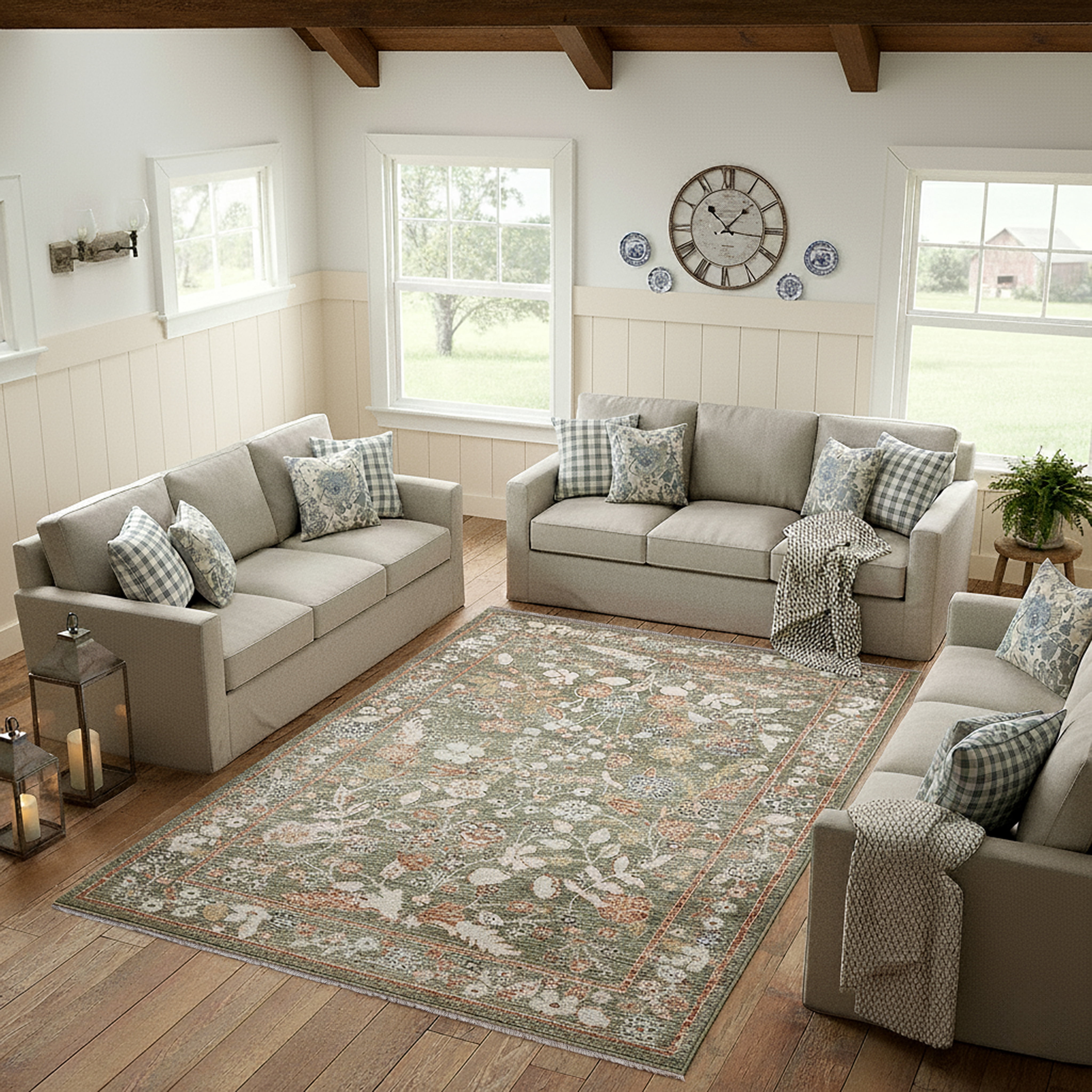 Safavieh Grove Petrina Oriental Area Rug, Green/Ivory, 5'3" x 7'6"